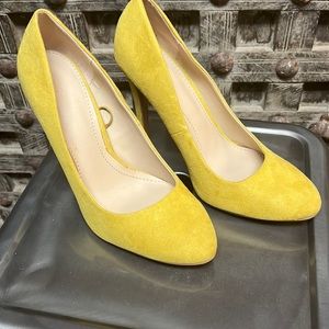 Zara yellow suede heels